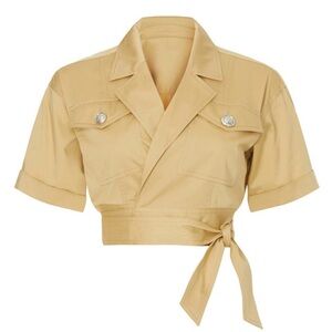 Derek Lam x RTR Short Sleeve Wrap Crop Top